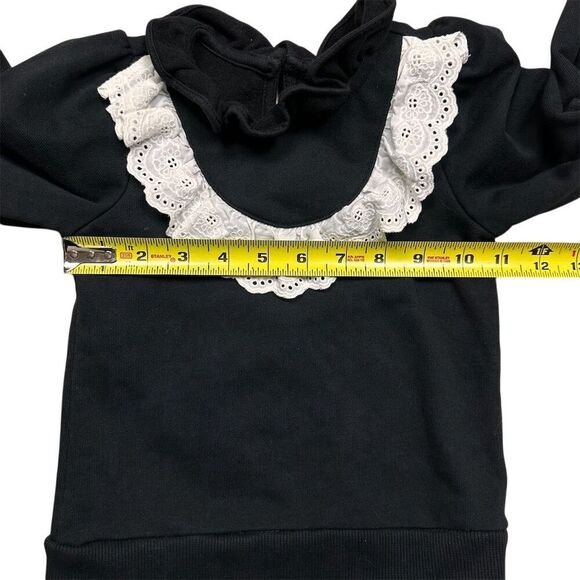 Janie and Jack Girls Black Eyelet Ruffle Sweatshirt Size 3 Casual - Picture 4 of 7